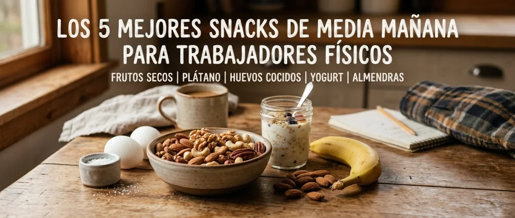 Mesa con snacks para desayunar