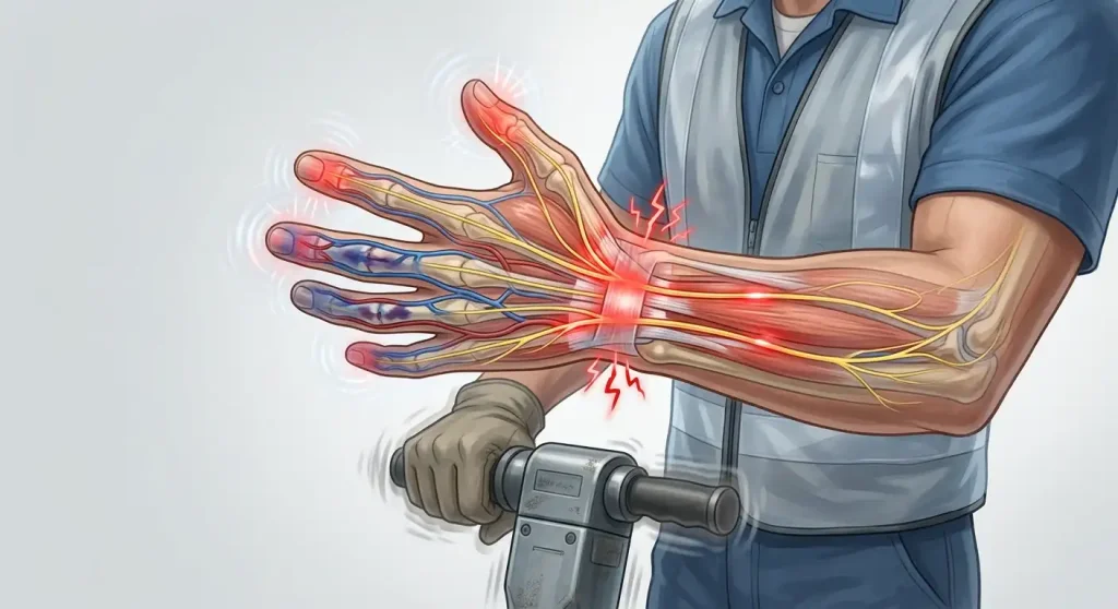 Brazo con nervios alterados por vibración
